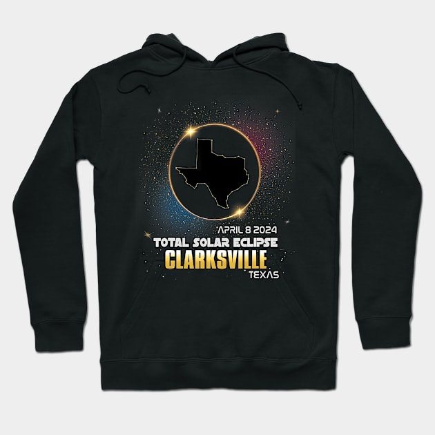 Clarksville Texas Total Solar Eclipse 2024 Hoodie by klei-nhanss